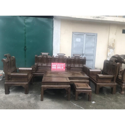 Bộ bàn ghế Âu Á Hộp Cuốn Thư gỗ mun