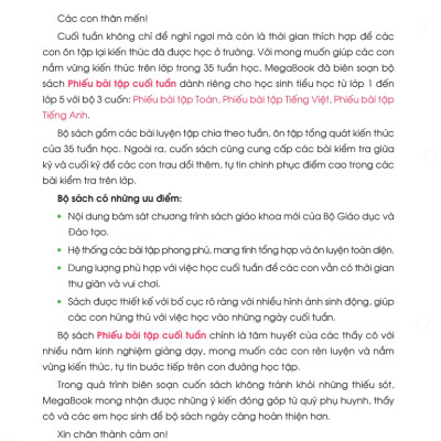 Phiếu Bài Tập Cuối Tuần Toán 2 (35 Tuần Học)_MEGABOOK