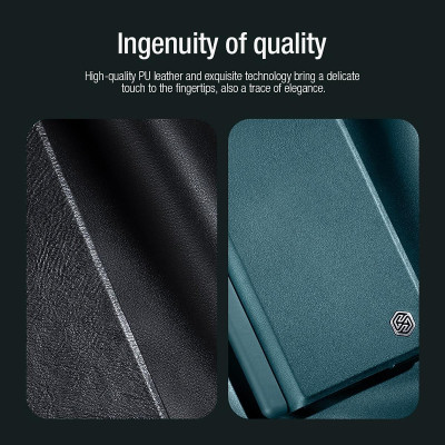 bao da chống sốc cho Samsung Galaxy Z Fold 6 trang bị nắp bảo vệ Camera và ngăn đựng S-Pen hiệu Nillkin Qin Pro (chất liệu da cao cấp, thiết kế thời trang cá tính) - Hàng nhập khẩu