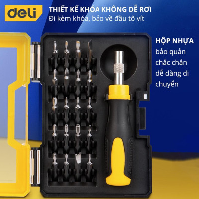 Bộ Tua Vít Sửa Chữa Đa Chức Năng Deli Tools 21 Chi Tiết Cao Cấp - Chất Liệu Siêu Bền, Thiết Kế Gọn Nhẹ Tinh Tế - DL1021D