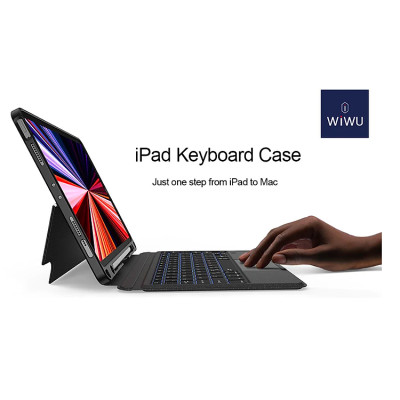 Bao da bàn phím kèm TrackPad cho iPad Air 6 11 inch M2 / iPad pro 11 2024 M4 chính hãng WIWU Mag Touch IPad Keyboard, có thể tháo rời, có đèn LED - Hàng chính hãng 