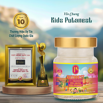 Yến chưng Kids PUTANEST hộp quà tặng cao cấp 12 hũ 70ml tăng đề kháng ăn ngủ ngon bé khỏe mạnh
