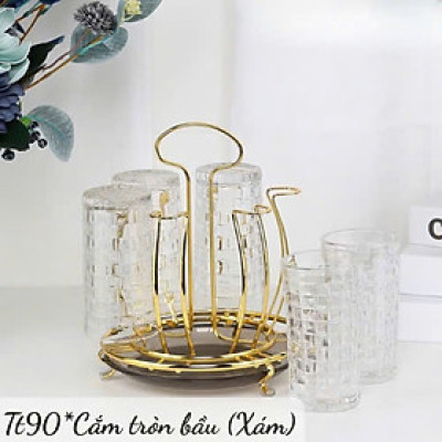 Khay Úp Cốc Đa Năng Có Khay Hứng Nước - Chất Liệu Inox Mạ Vàng, Thiết Kế Sang Trọng - HÀNG CHÍNH HÃNG MINIIN