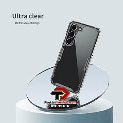 Ốp lưng trong suốt cho SamSung Galaxy S23 5G chính hãng Nillkin Nature TPU Pro Case, chống sốc tốt - Hàng chính hãng