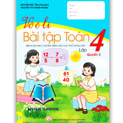 Sách - Combo Vở Ô Li Bài Tập Toán 4 - tập 1 + 2 (Biên Soạn theo CT GDPT mới)