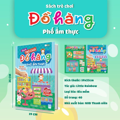Sách Tương Tác Bóc Dán Sticker Cho Bé - Trò Chơi Đồ Hàng Phố Ẩm Thực (Hơn 200 Stickers) - Megabook