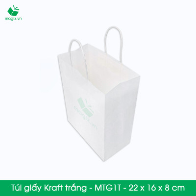MTG1 MTG1T - 22x16x8 cm - Combo 300 túi giấy Kraft Nhật cao cấp