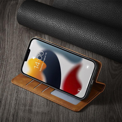 Bao da dạng ví cài thẻ dành cho iPhone 11 Pro Max / 12 Pro Max / 13 Pro Max lưng đen mềm - Hàng chính hãng