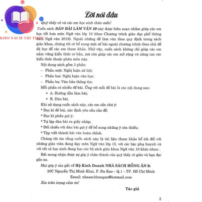 Sách - dàn bài làm văn 10 (dùng chung cho các bộ SGK hiện hành)