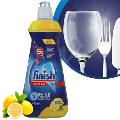 Nước làm bóng và khô bát, đĩa Finish Dishwasher Shine & Dry Lemon 400ml QT017390 - hương chanh
