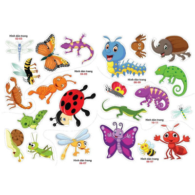 Sách - Sticker Dán Hình Thông Minh - Côn Trùng, Bò Sát, Lưỡng Cư - Việt Thư