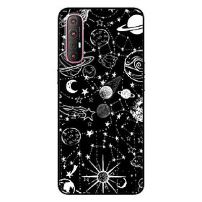 Ốp lưng dành cho Oppo Reno 3 Pro mẫu Hệ Mặt Trời Trắng Đen