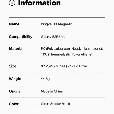 Ốp lưng cho Samsung Galaxy S25 Ultra RINGKE UX Magnetic - Hàng Chính Hãng
