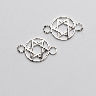 Combo 3 cái charm bạc khóa liên kết vòng tay, dây chuỗi hình sao 6 cánh - Ngọc Quý Gemstones