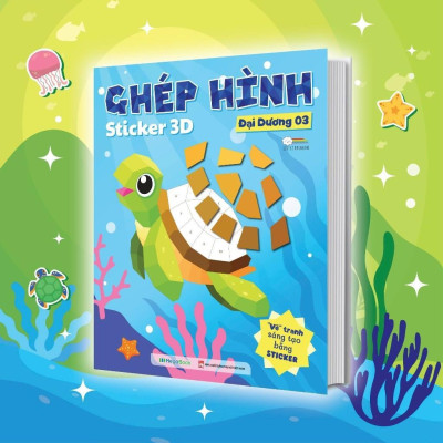 Sách - Ghép Hình Sticker 3D - Đại Dương - Combo 3 Cuốn - Sách Bóc Dán Ghép Hình Sáng Tạo Cho Bé - Megabook
