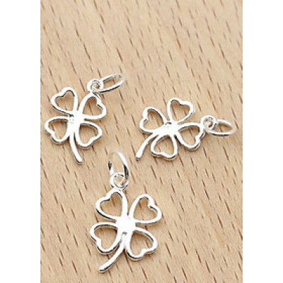 Combo 3 cái charm bạc cỏ 4 lá treo - Ngọc Quý Gemstones