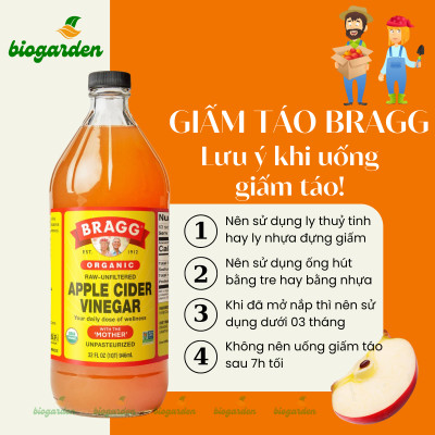 Giấm táo hữu cơ Organic Bragg 946ml (2 chai)