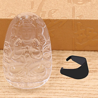 [Tuổi Tý] Mặt Dây Chuyền Phật Thiên Thủ Thiên Nhãn Đá Pha Lê Trắng Size Nhỏ 3.6cm & Size Lớn 5cm - Tặng Kèm Móc Inox - Phong Thủy 868 - May Mắn - Bình An