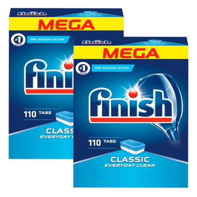 Combo 2 hộp 110 viên rửa bát Finish Classic Dishwasher Tablets (2x110viên)