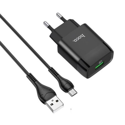 Bộ sạc Hoco C72Q, hỗ trợ sạc nhanh 3A, PD 18W, tương thích với nhiều thiết bị điện thoại