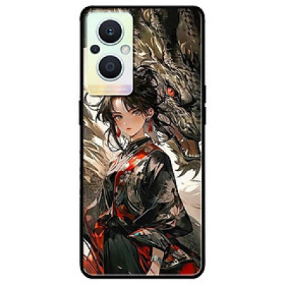 Ốp lưng cho Oppo Reno 2Z - 2F - 6Z - 7Z 5G - 8Z 5G - 8T 4G - 8T 5G - A96 5G - Cô Gái Và Rồng Đen - Hàng Chính Hãng
