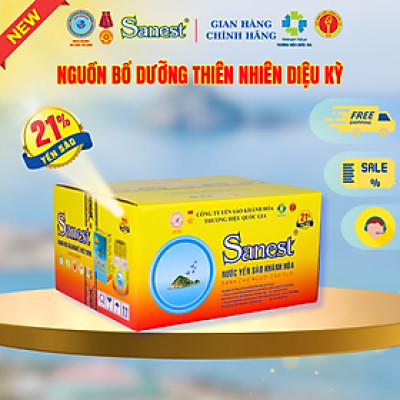 NEW [ Thùng 60 lọ] Nước Yến sào Khánh Hòa Sanest 21% - Dành cho Người Cao Tuổi - Có đường