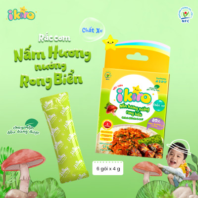 Rắc cơm Nấm hương nướng rong biển 27g iKiro (6 gói)