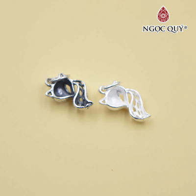 Charm bạc mặt hồ ly rỗng treo - Ngọc Quý Gemstones