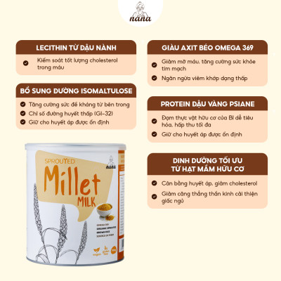 Sữa Hạt Gạo Lứt Hữu Cơ Millet Hộp 700g Vị Kê Nhập Khẩu Malaysia Cho Trẻ Từ 3 Tuổi & Cả Gia Đình Bổ Sung Dinh Dưỡng Vegan - 24grains