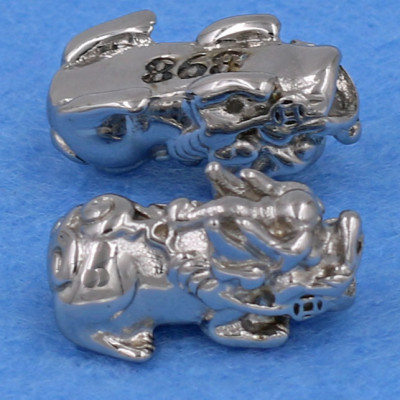 Chuỗi đeo tay thạch anh đen cắt giác 8 ly - cẩn Tỳ Hưu inox bạc VTAEGTHTB8 - hợp mệnh Thủy, mệnh Mộc