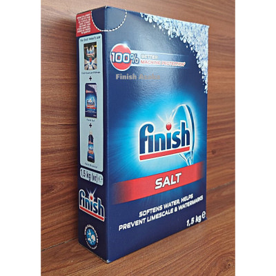 Combo rửa bát Finish: Hộp Classic 110 viên, Nước làm  bóng chai 400ml, Muối hộp 1,5kg - Chính hãng.
