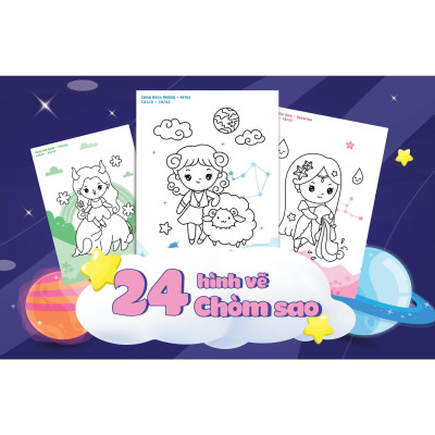 Sách - Tô Màu Diệu Kỳ - Bí Mật 12 Chòm Sao (Hơn 40 Stickers) - Megabook