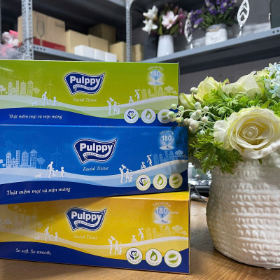 Khăn Giấy Hộp Giấy Rút Pulppy 2 Lớp Mềm Mịn Siêu Dai 180 Tờ 2 Lớp