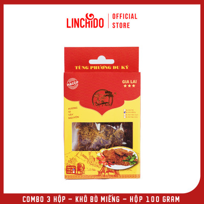 [ COMBO 3 HỘP ] Khô Bò Miếng _ Tùng Phương Du Ký _ Loại 100 Gram
