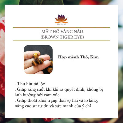 Vòng Tay Mắt Hổ Vàng Nâu 10MM Loại A, Hợp Mệnh Thổ, Kim, Vòng Tay Phong Thuỷ, Chuỗi Hạt S50 - Bead Art