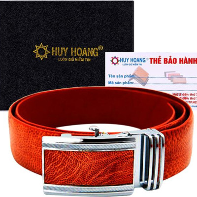 Thắt Lưng Nam Da Đà Điểu Bản Lớn Trơn Huy Hoàng HT4427 - Vàng