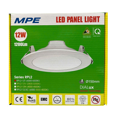 Đèn Led Panel âm trần 12W trắng MPE RPL2-12T