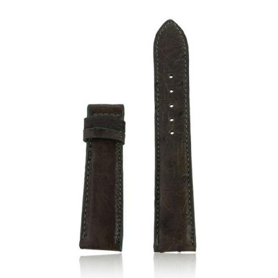 HC8443 - Dây đồng hồ Huy Hoàng da đà điểu da bụng size 16, 18, 20 màu xanh rêu