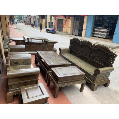 Bộ Bàn Ghế Khổng Minh Gia Cát Lượng Gỗ Mun Đuôi Công