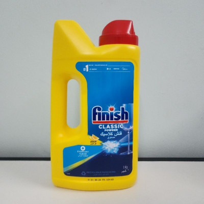 Combo (1 can Bột rửa bát Finish +Nước Bóng 800ml+Muối  Finish 1.2kg) Hương chanh - ĐỨC