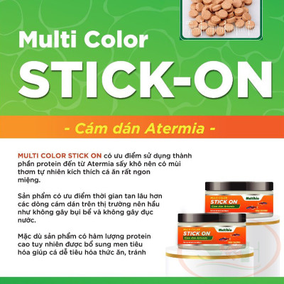 Thức ăn dán Multi Stick On đạm tổng hợp artemia viên dán bể cá tép cảnh