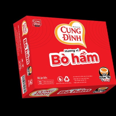 Thùng 30 Gói Mì Khoai Tây Cung Đình Hương Vị Bò Hầm
