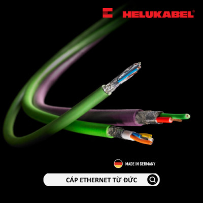 Dây cáp mạng Ethernet HELUKAT PROFInet type A PVC | Green | 2 x 2 x AWG 22/1 