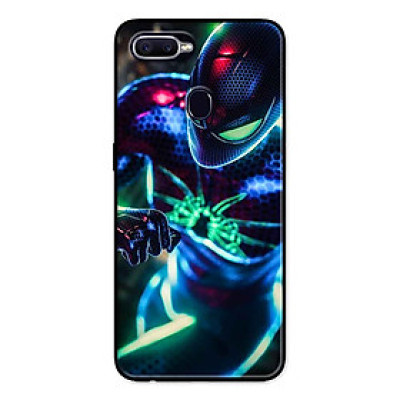 Ốp Lưng in cho Oppo A7 Mẫu Người Nhện Nền Neon - Hàng Chính Hãng