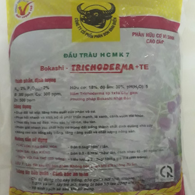 Gói 5 Kg Phân bón đầu trâu hữu cơ vi sinh cao cấp Trichoderma + TE giúp kháng bệnh và tăng trưởng khỏe cho cây trồng