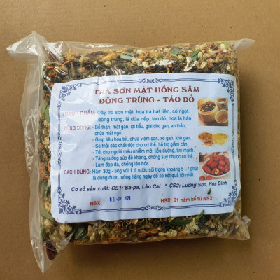 Combo 2kg Trà Sơn Mật Hồng Sâm Đông Trùng Táo Đỏ bổ thận mát gan đẹp da hỗ trợ giảm cân an thần dễ ngủ