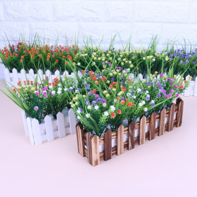 Chậu hàng rào gỗ kèm xốp cắm cây hoa giả - Size từ 30cm đến 100cm - Chậu cây, cây giả, hoa lụa trang trí nhà cửa