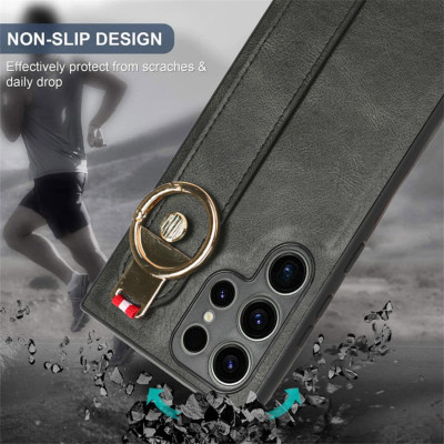 Ốp Lưng Case Dành Cho Samsung Galaxy S23 Ultra, Kai.N Leather Standing Cover, Kèm Dây Da - HÀNG CHÍNH HÃNG