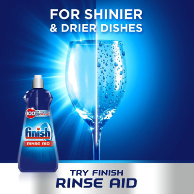 Nước làm bóng và khô chén, đĩa Finish Dishwasher Shine & Dry Regular 800ml PTT017394