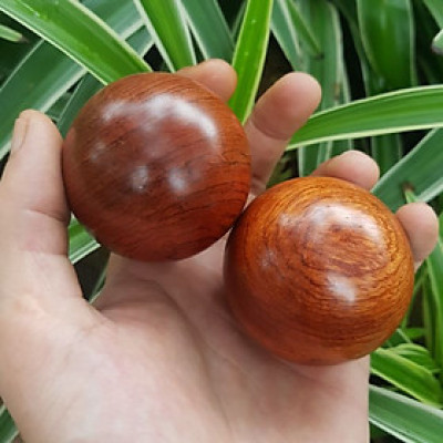 2 Bi lăn tay gỗ hương quả tròn 5 cm